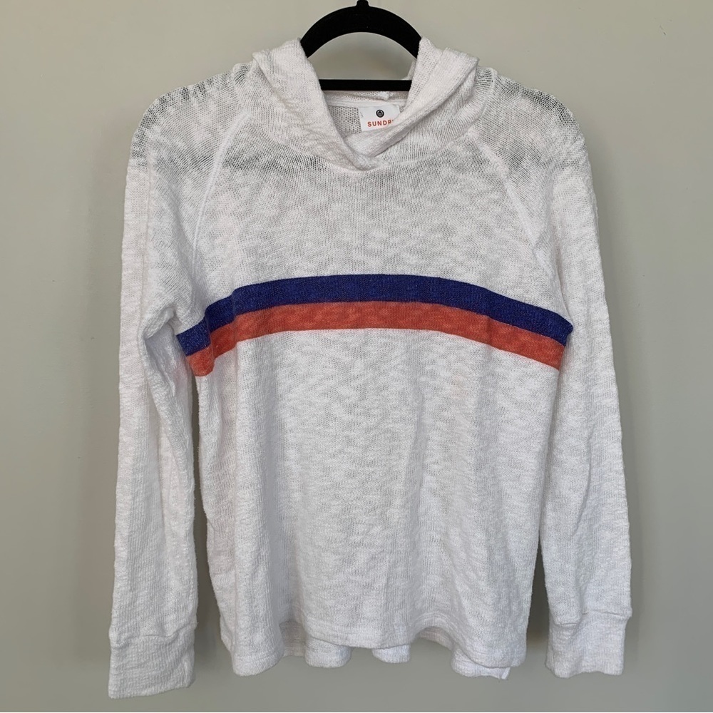 Sundry White Lightweight Pullover Hoodie Size 0/XS